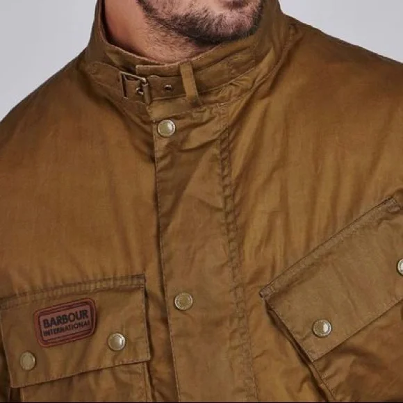 ❌SOLD❌ BARBOUR MWX1784SN31 Lightweight Sl International Waxed Cotton Sand Jacket - Picture 6 of 8